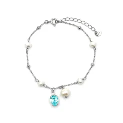 Pulsera de Plata de Ley 925 y Circonita Brillante acabado rodio - Lebao