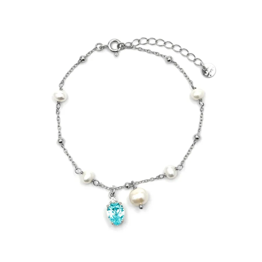 Pulsera de Plata de Ley 925 y Circonita Brillante acabado rodio - Lebao