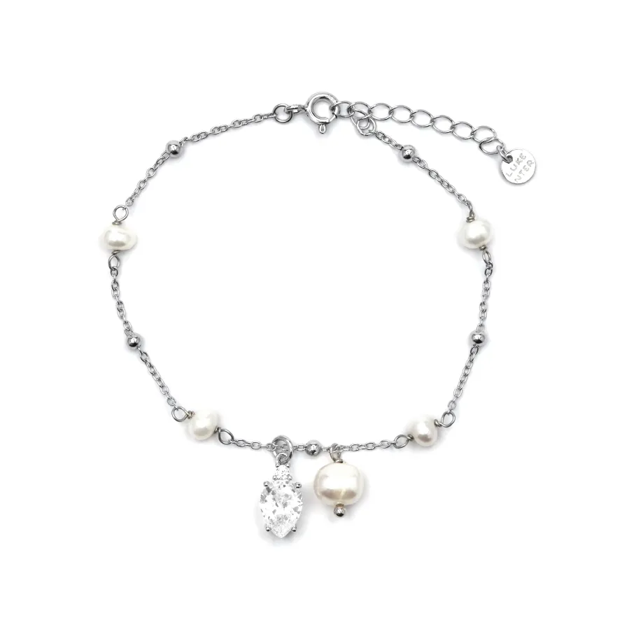 Pulsera de Plata de Ley 925 y Circonita Brillante acabado rodio - Lebao