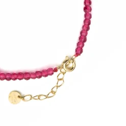 Pulsera de Plata de Ley 925 y Circonita Rosa acabado en oro amarillo de 18k - Druna