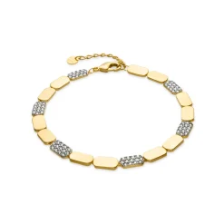 Pulsera de Plata de Ley 925 y Circonita Brillante acabado oro amarillo de 18k - Likgo