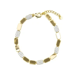 Pulsera de Plata de Ley 925 y Circonita Brillante acabado oro amarillo de 18k - Likgo