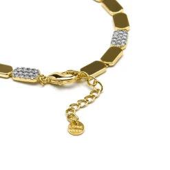 Pulsera de Plata de Ley 925 y Circonita Brillante acabado oro amarillo de 18k - Likgo