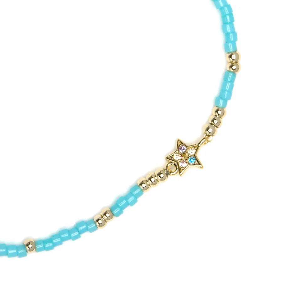 Pulsera de Plata de Ley 925 y Circonita Multicolor acabado en oro amarillo 18k - Lalo