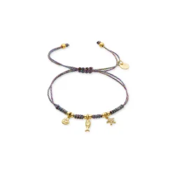 Pulsera de Plata de Ley 925 y Circonita Brillante acabada en oro amarillo 18K - Linduk