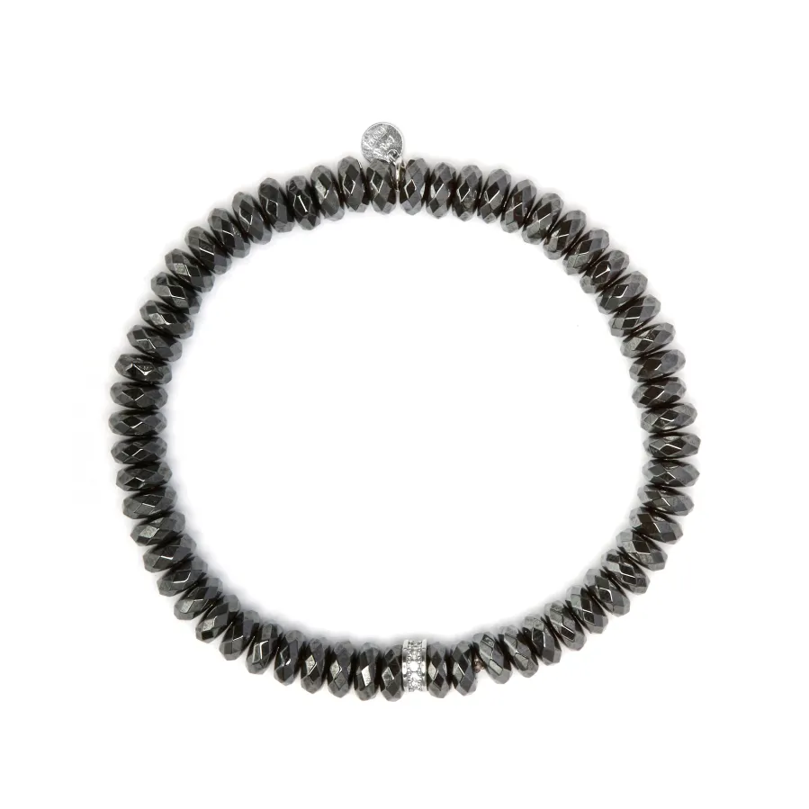Pulsera de Plata de Ley 925 y Hematite acabado en rodio - Sihi