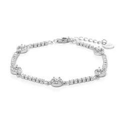 Pulsera de Plata de Ley 925 con Circonita Brillante acabada en rodio - Daimas