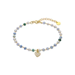 Pulsera de Plata de Ley 925 y Cristal Multicolor acabado oro amarillo de 18k - Caram