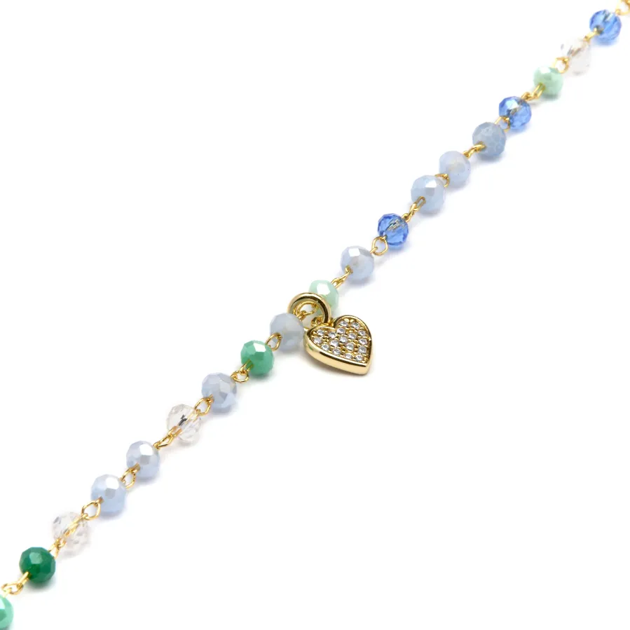 Pulsera de Plata de Ley 925 y Cristal Multicolor acabado oro amarillo de 18k - Caram
