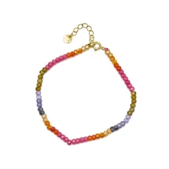 Pulsera de Plata de Ley 925 y Cristal Multicolor acabado oro 18k - Siran