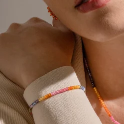Pulsera de Plata de Ley 925 y Cristal Multicolor acabado oro 18k - Siran