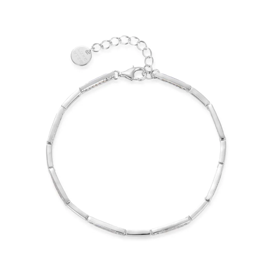 Pulsera de Plata de Ley 925 con Circonita Brillante acabada en rodio - Kinusi