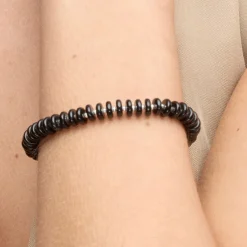 Pulsera de Plata de Ley 925 y Agata Negra acabado rodio - Laha