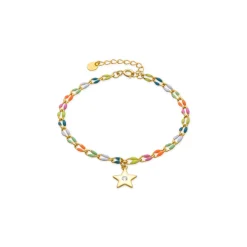 Pulsera de Plata de Ley 925 y Lacado Multicolor acabado oro amarillo de 18k - Saukha