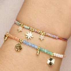 Pulsera de Plata de Ley 925 y Circonita Brillante acabado oro amarillo de 18k - Meril