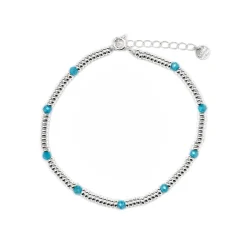 Pulsera de Plata de Ley 925 y Circonita Aguamarina acabado rodio - Deli