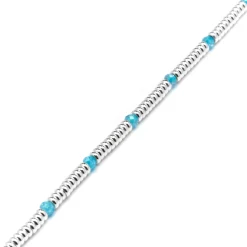 Pulsera de Plata de Ley 925 y Circonita Aguamarina acabado rodio - Deli
