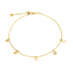 Pulsera de plata de ley 925 con Circonita Brillante acabada en oro amarillo 18K - Circle