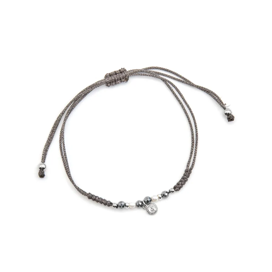 Pulsera de Plata de Ley 925 y Perla Blanca acabado en rodio - Nexa