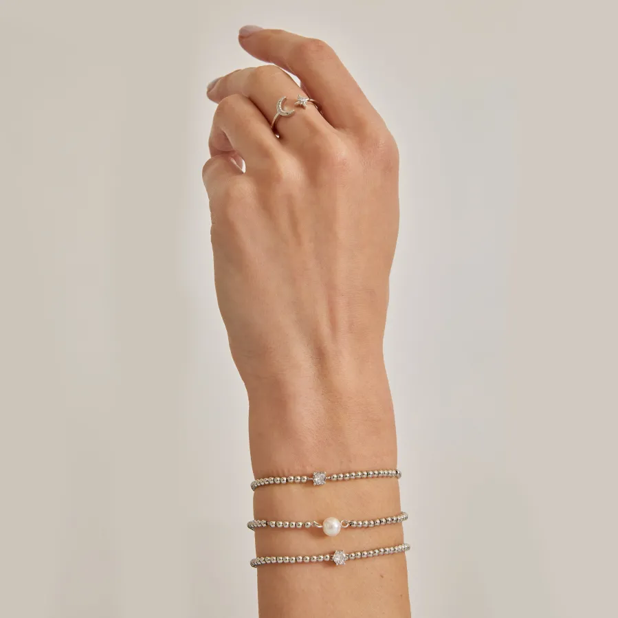 Pulsera de Plata de Ley 925 con Circonita Brillante acabada en rodio - Ruza