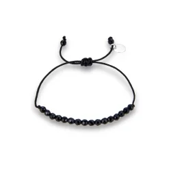 Pulsera de Plata de Ley 925 con Jade Negro acabada en rodio - Aquisa