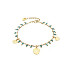 Pulsera de Plata de Ley 925 y Cristal Verde acabado oro amarillo de 18k - Dadrec