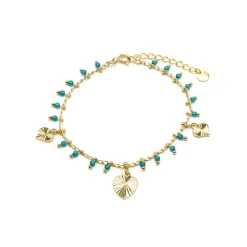 Pulsera de Plata de Ley 925 y Cristal Verde acabado oro amarillo de 18k - Dadrec