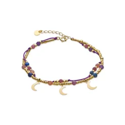 Pulsera de Plata de Ley 925 y Cristal Multicolor acabado oro 18k - Kapac