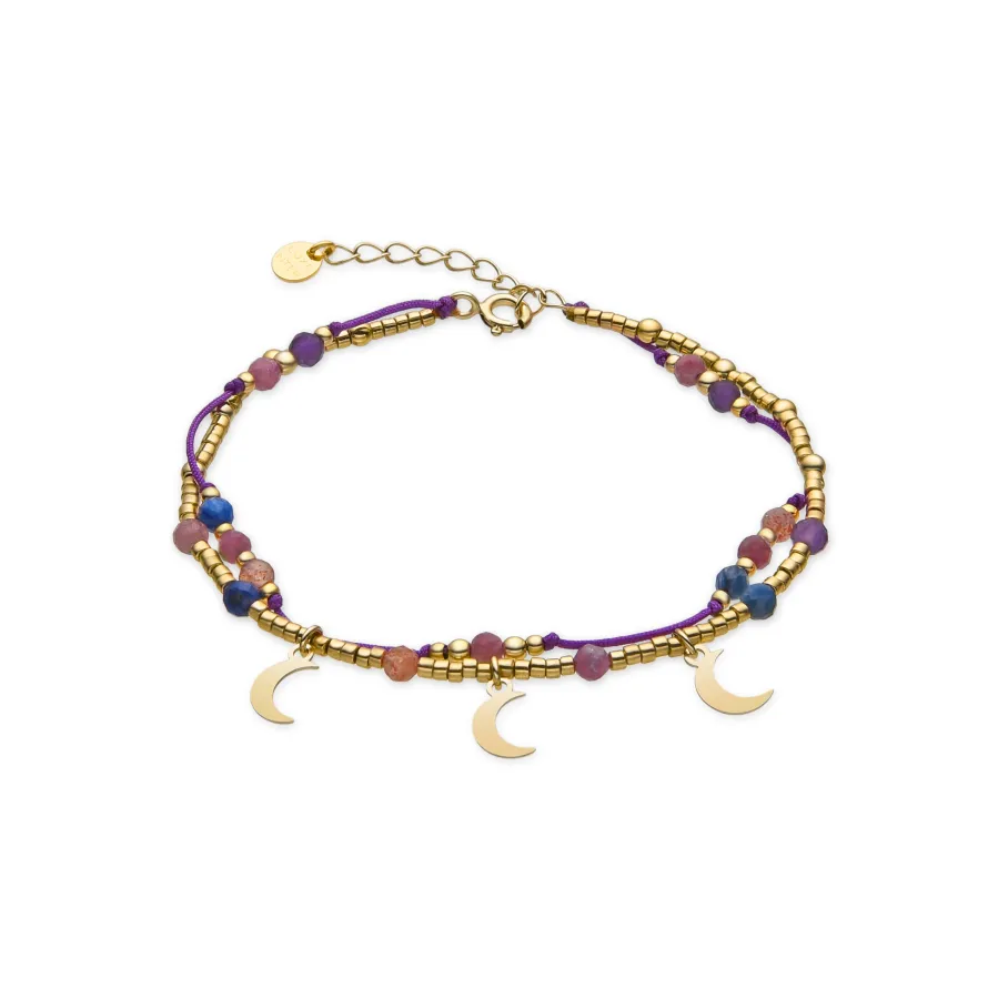 Pulsera de Plata de Ley 925 y Cristal Multicolor acabado oro 18k - Kapac