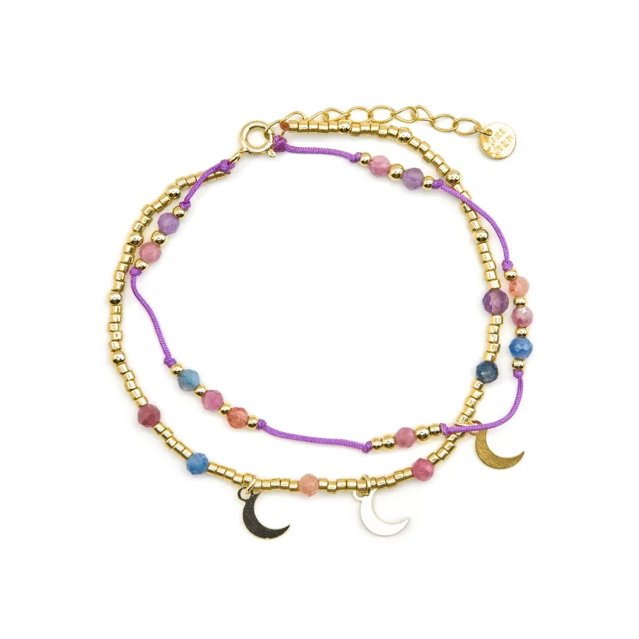 Pulsera de Plata de Ley 925 y Cristal Multicolor acabado oro 18k - Kapac