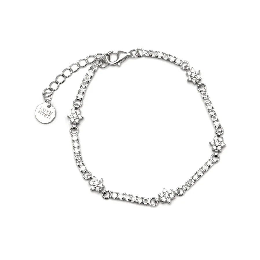 Pulsera de Plata de Ley 925 con Circonita Brillante acabada en rodio - Dader