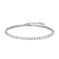 Pulsera de Plata de Ley 925 con Circonita Brillante acabada en rodio - Tahu