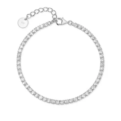 Pulsera de Plata de Ley 925 con Circonita Brillante acabada en rodio - Tahu