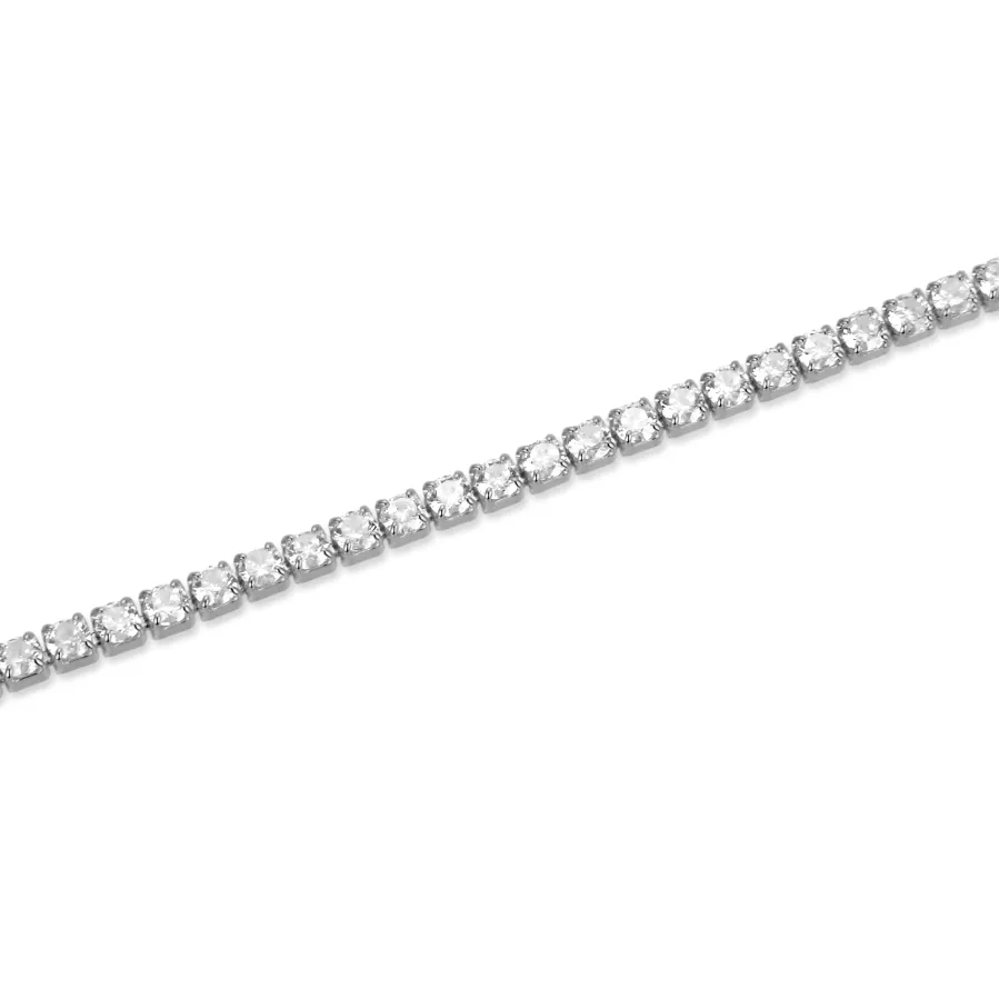 Pulsera de Plata de Ley 925 con Circonita Brillante acabada en rodio - Tahu