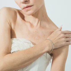 Pulsera de Plata de Ley 925 con Circonita Brillante acabada en rodio - Tahu
