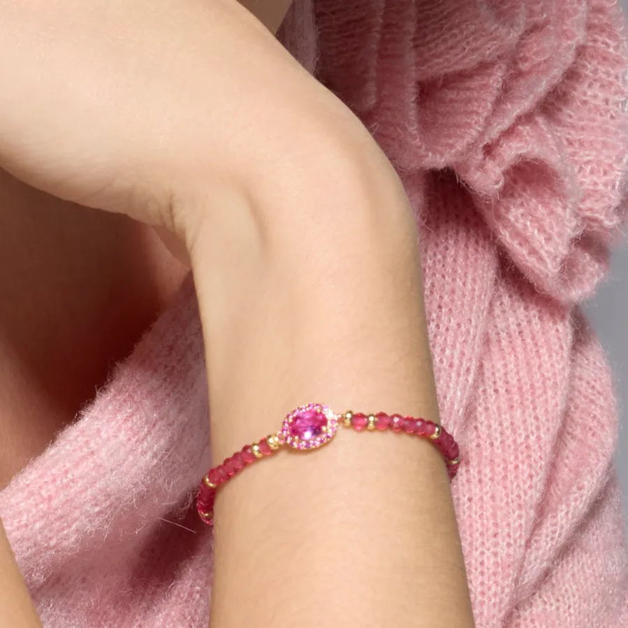 Pulsera de Plata de Ley 925 y Circonita Topacio Azul acabado rodio - Nazki