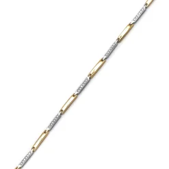Pulsera de plata de ley 925 con Circonita Brillante acabada en oro amarillo 18K - Kishan