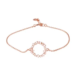 Pulsera de Plata de Ley 925 con Circonita Brillante acabada en oro rosa 18K - Thilak