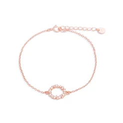 Pulsera de Plata de Ley 925 con Circonita Brillante acabada en oro rosa 18K - Thilak