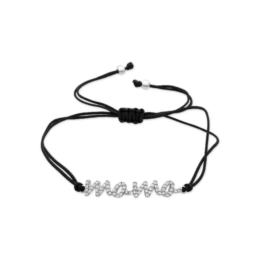 Pulsera de Plata de Ley 925 y Circonita Brillante acabado rodio - Mama