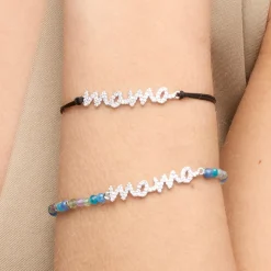 Pulsera de Plata de Ley 925 y Circonita Brillante acabado rodio - Mama