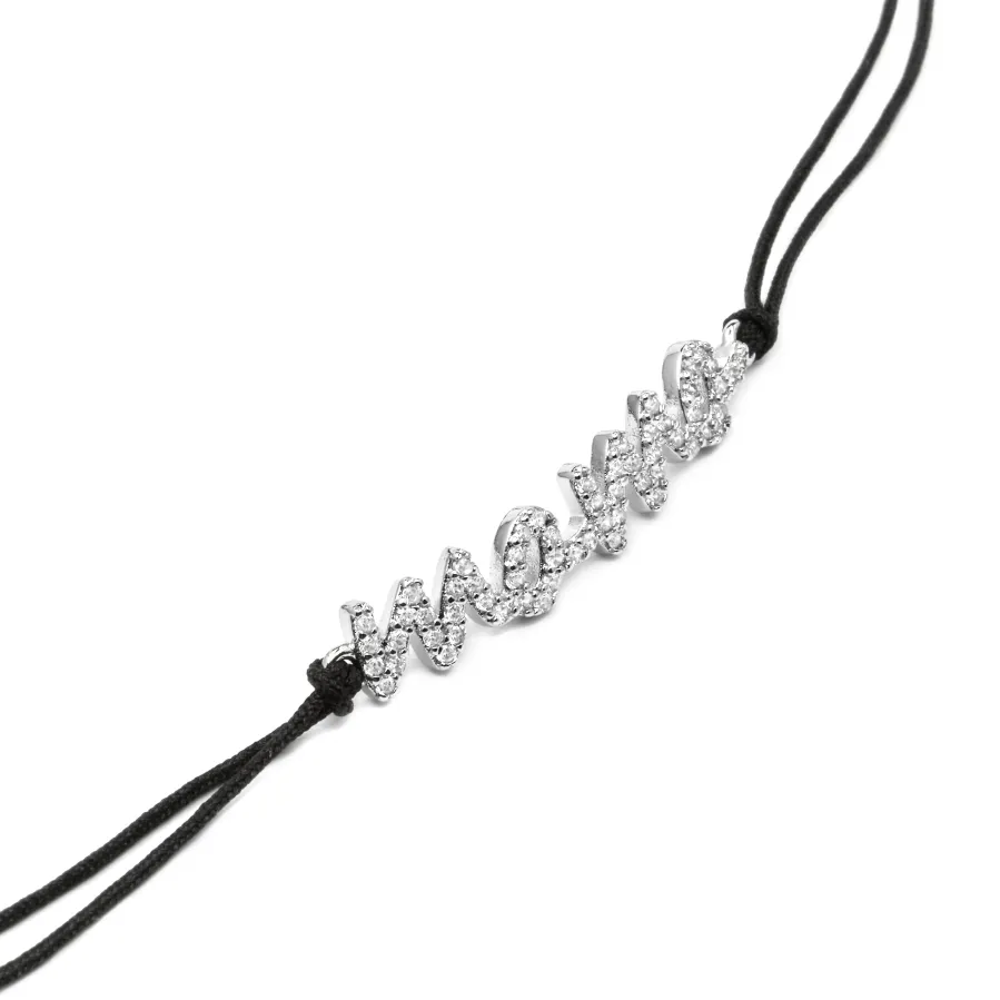 Pulsera de Plata de Ley 925 y Circonita Brillante acabado rodio - Mama