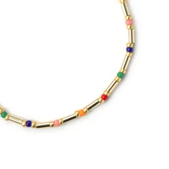 Pulsera de Plata de Ley 925 y Cristal Multicolor acabado en oro amarillo de 18k - Sharawi
