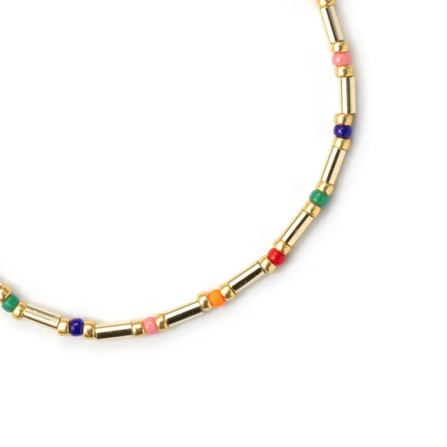 Pulsera de Plata de Ley 925 y Cristal Multicolor acabado en oro amarillo de 18k - Sharawi