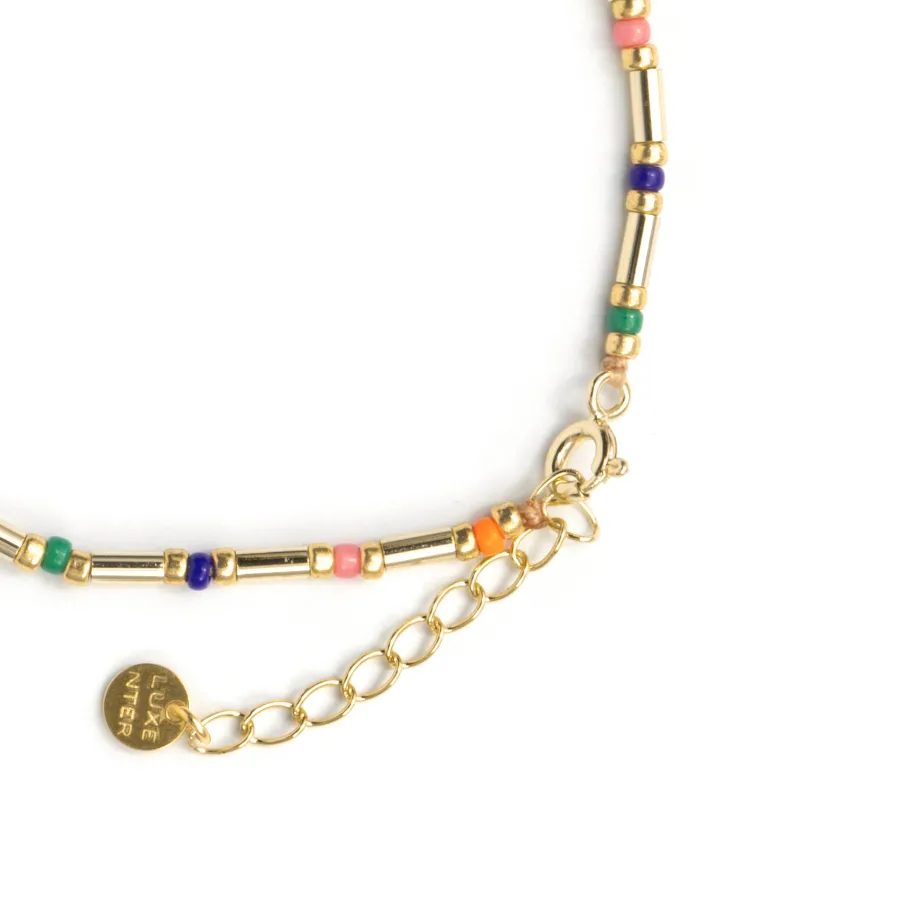 Pulsera de Plata de Ley 925 y Cristal Multicolor acabado en oro amarillo de 18k - Sharawi
