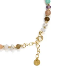 Pulsera de Plata de Ley 925 y Multicolor Piedra Natural acabado en oro amarillo de 18k - Abdas