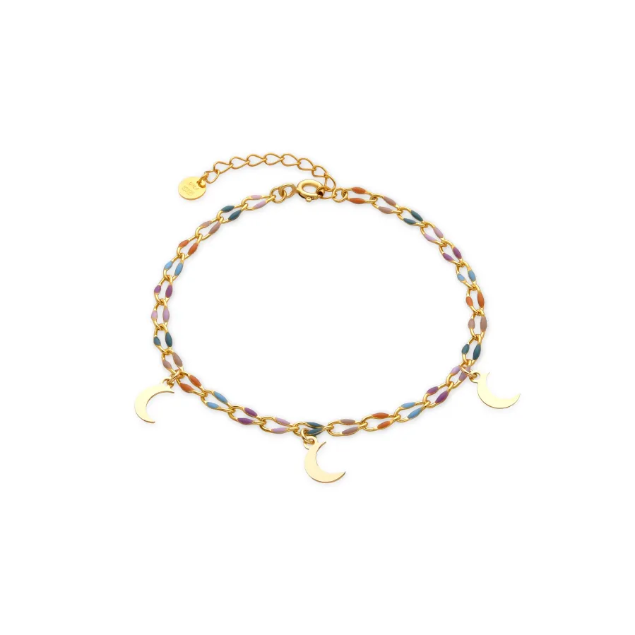 Pulsera de Plata de Ley 925 y Lacado Multicolor acabado oro 18k - Liesi