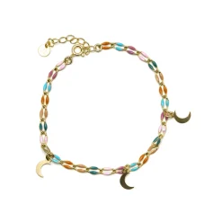 Pulsera de Plata de Ley 925 y Lacado Multicolor acabado oro 18k - Liesi
