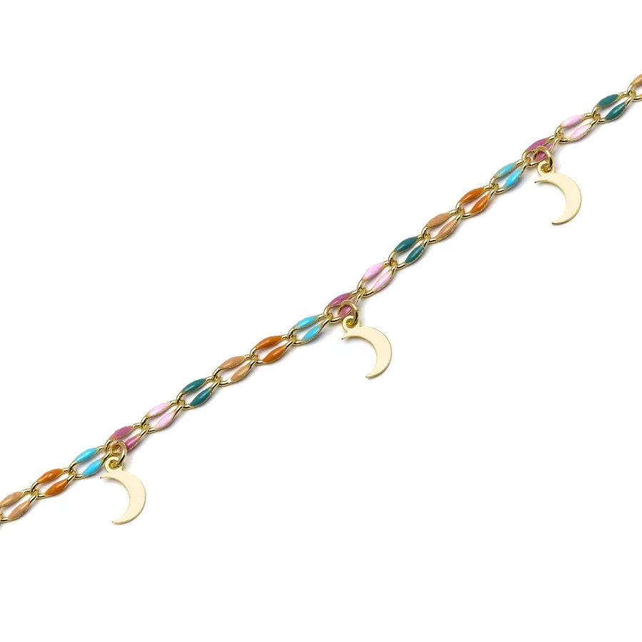Pulsera de Plata de Ley 925 y Lacado Multicolor acabado oro 18k - Liesi