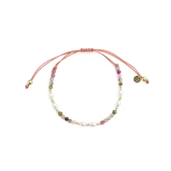 Pulsera de Plata de Ley 925 y Turmalina Multicolor acabado en oro amarillo de 18k - Gornus